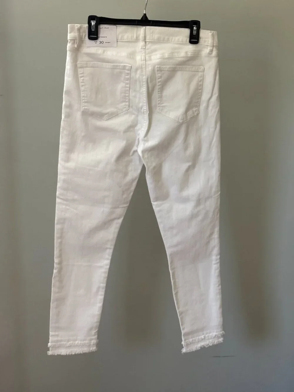 LOFT White Skinny Jeans Frayed Hem 30/10 NWT - Picture 3 of 6